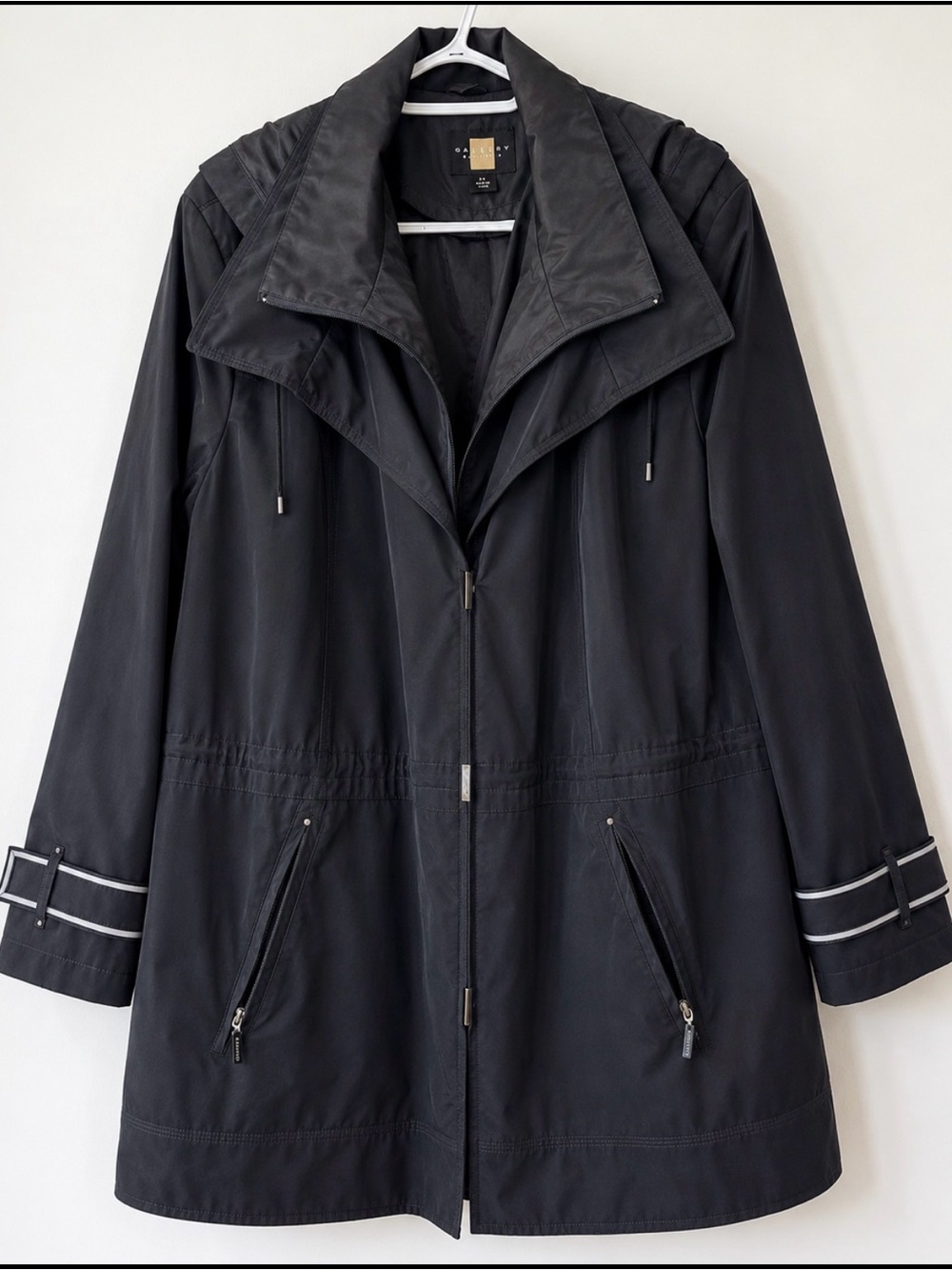 Women’s Navy Long Hooded Coat raincoat jacket